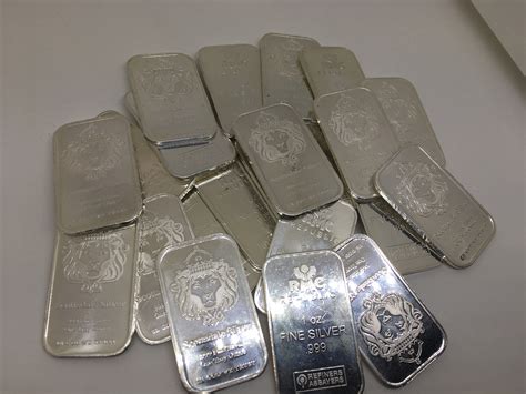 preowned assorted  ounce  silver bars aylesbury bullion