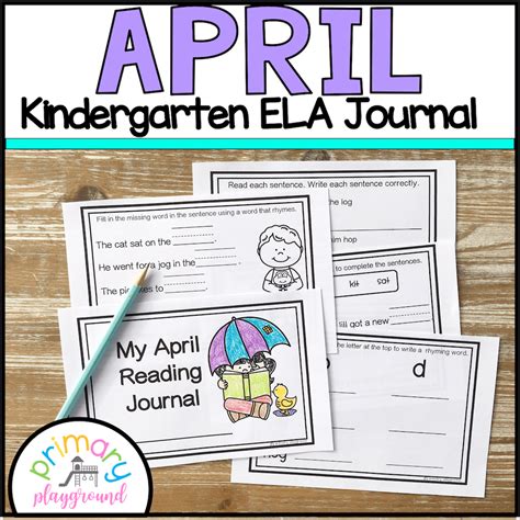 kindergarten ela april reading journal primary playground