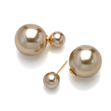gold double ball earrings double ball earrings classic jewelry