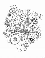 Coloring Pages Word Swear Printable Bullshit Adult Flower Colouring Color Book Cuss Sheets sketch template