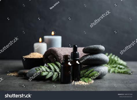 spa composition aroma oil  grey stock photo  shutterstock