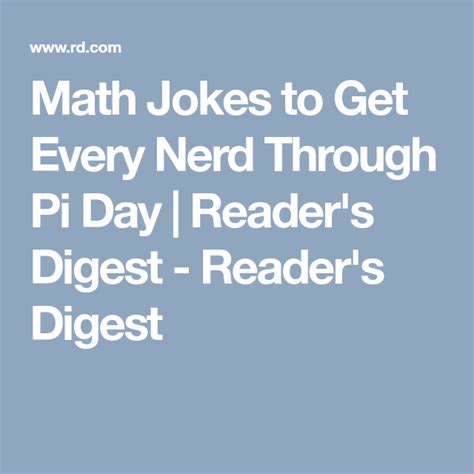 Math Jokes To Get Every Nerd Through Pi Day Reader S