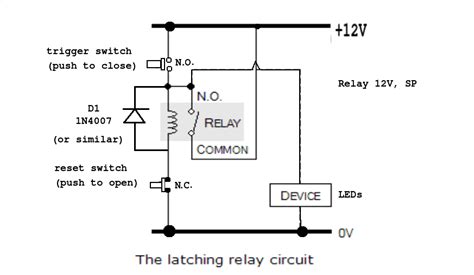 latching relay circuit schematics dual coil relay      easy single chip