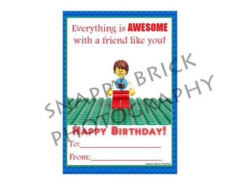 printable lego birthday cards  kids super cute  easy diy