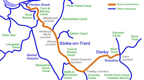 trent mersey canal map waterway routes