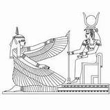 Coloring Pages Gods Egyptian Egypt Ancient Goddesses Isis Maat Goddess Deities God Colouring Coloriage Hellokids Printable Bastet Cat Countries Tatoo sketch template