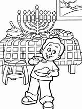 Coloring Chanukah Pages Eating Boy Hanukka Color Kids sketch template