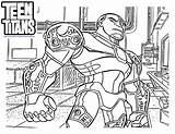 Teen Titans Coloring Pages Go Cyborg sketch template