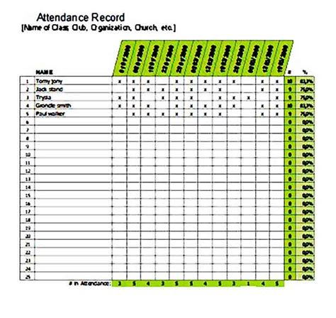 attendance sheet template attendance sheet template attendance sheet