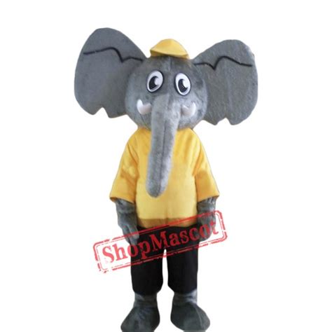 adult grey elephant mascot costume