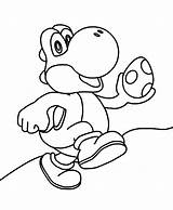 Yoshi Mario Pages Coloring Getdrawings sketch template