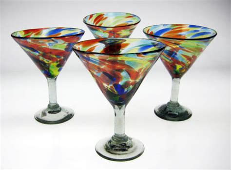 Confetti Swirl Martini Glasses Made In Mexico With