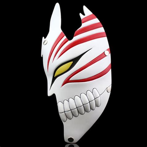 free shipping red half face bleach mask japanese anime death ichigo