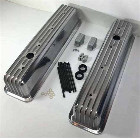 small block chevy  center bolt valve covers finned style