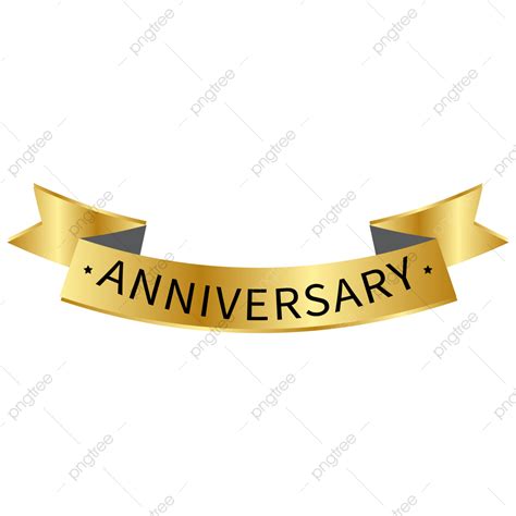 gold ribbon anniversary vector hd png images happy anniversary