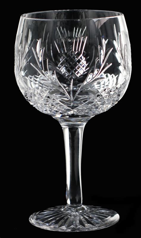 gin glass scottish thistle crystal glass centre