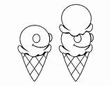 Cones Ice Cream Coloring Coloringcrew sketch template