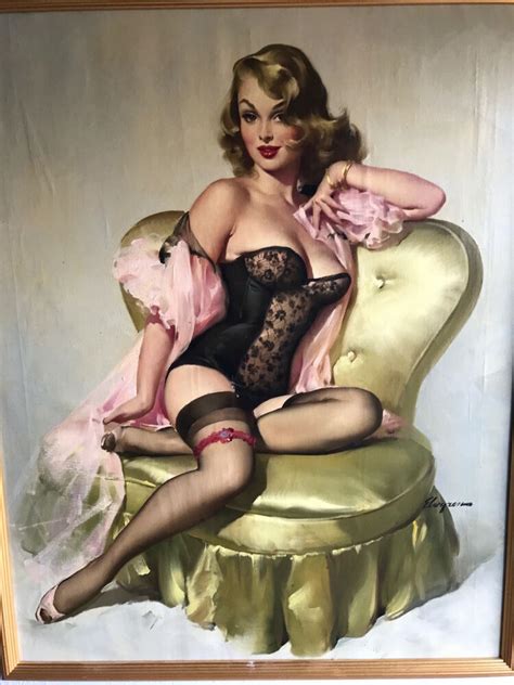 1953 original elvgren lola sitting pretty pinup lingerie stockings corset pin up ebay