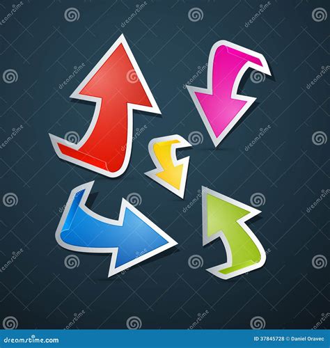 Colorful Abstract Arrows Set Stock Vector Illustration Of Direction