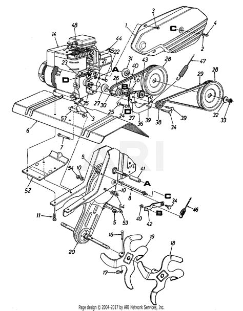 yard machine rear tine tiller parts diagram alternator