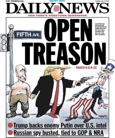 A New York Daily News Cover Charging Trump With Treason