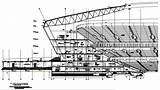 Stadium Drawing Autocad Sectional Details Cadbull Description Roof Detail Seating sketch template