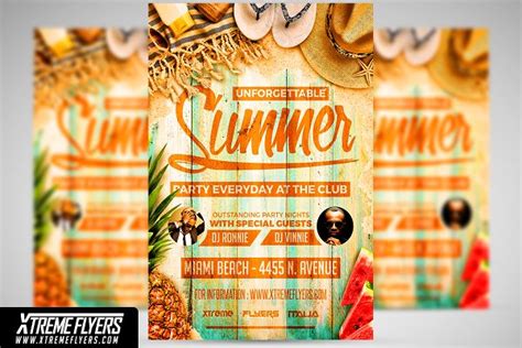 Pool Party Flyer Template Creative Photoshop Templates