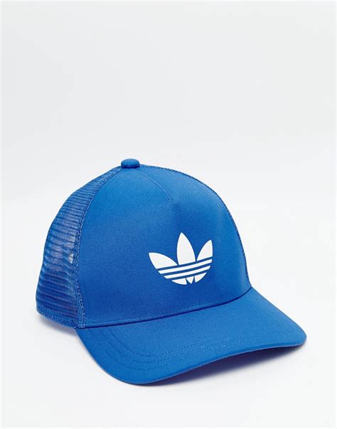 lyst adidas originals trucker cap blue  blue  men