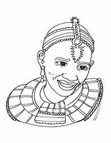 African Coloring Pages Tribal Woman Africa People Kids Printable Colouring Color Girl Women Sheets Clothing Mask Culture Masks Getdrawings Print sketch template