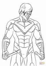 Nightwing Coloring Pages Batman Robin Drawing Color Red Print Template Printable Getcolorings Getdrawings sketch template