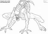 Xenomorph Lineart Predator Orig06 sketch template