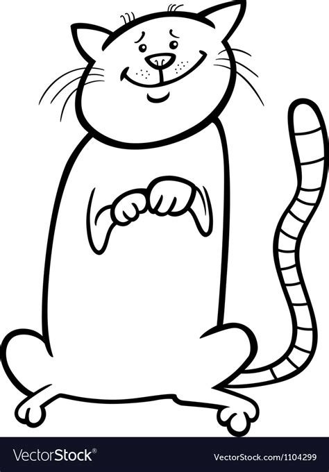 cute cat cartoon  coloring book royalty  vector image