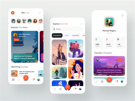 edukated  education mobile app  dmitriy kharaberyush  dribbble