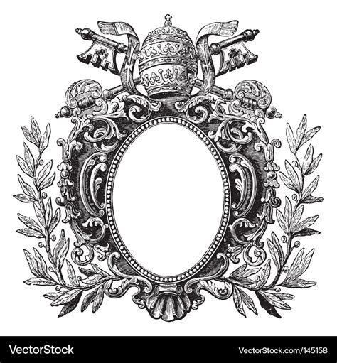 antique frame engraving royalty  vector image