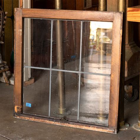 salvaged leaded glass window sash