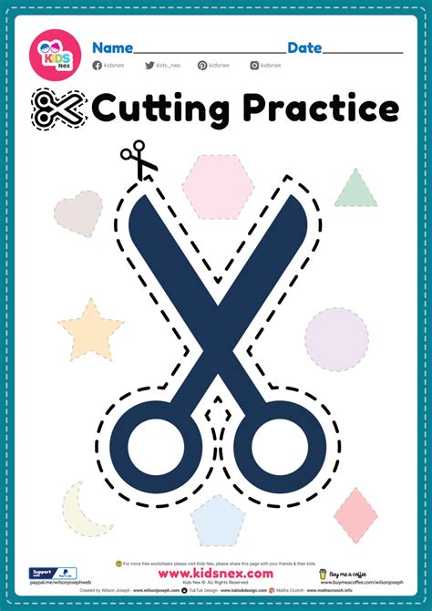preschool cutting practice  printable   kids
