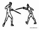 Fencing Men Two sketch template
