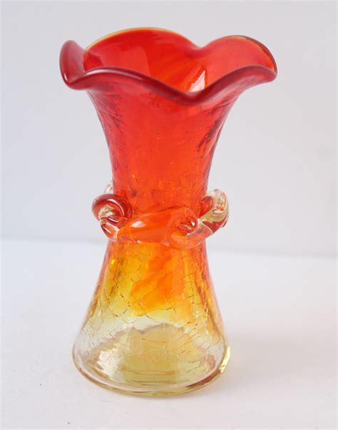Vintage Amberina Crackle Glass Vase • Adirondack Girl Heart