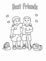 Coloring Friends Friendship Pages Kids Friend Printable Two Baseball Print Colouring School Children Teammates Color Sheets Preschool Activities Sunday Getcolorings sketch template