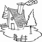 Coloring Cottage Pages Village House Houses Printable Kids Color Cabin Colouring Scene Sheets Log Cold Small Sheet Print Drawing Getcolorings sketch template