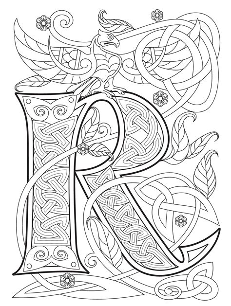 illuminated letters coloring pages   goodimgco