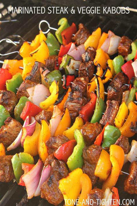 marinated steak and vegetable kabobs tone and tighten