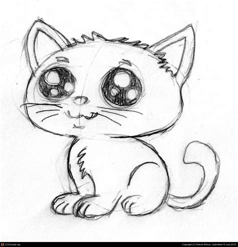 cute kitten drawing  getdrawings