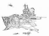 Yamato Battleship Homage sketch template