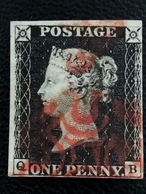great britain  queen victoria penny black red mx catawiki