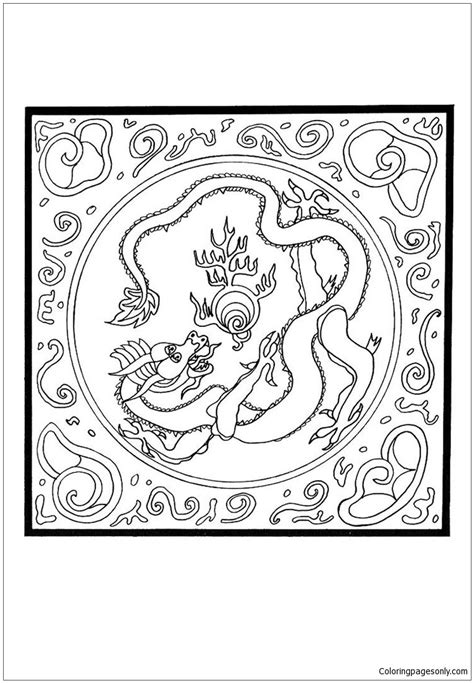 adult coloring pages mandala dragon coloring pages