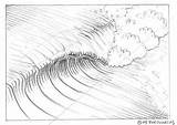 Wave Draw Drawing Waves Drawings Ocean Sketch Cartoon Line Pencil Simple Sketches Tutorial Template Eye Kooks Subjects Missives King His sketch template