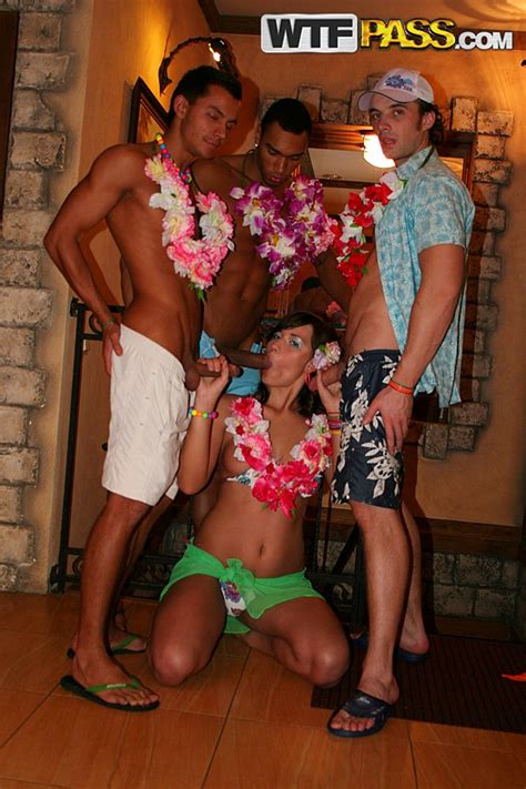 group sex with the girl on a hawaiian party