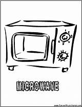 Coloring Oven Pages Microwave Kitchen Template Printable Colouring sketch template