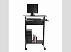 New HOMCOM Home Office wheeled Stand up Computer Desk Workstation w